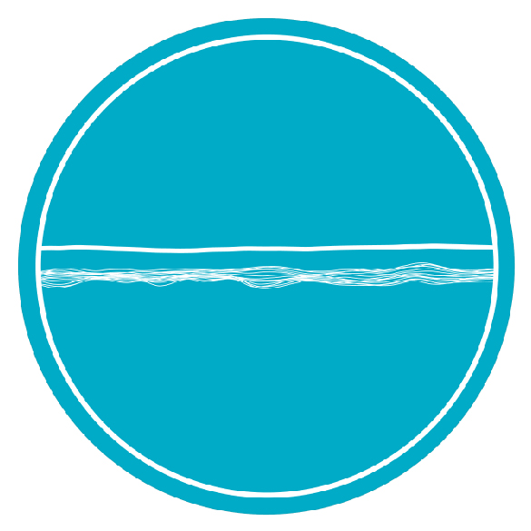 Icon comparing floss before and after contact with the saliva